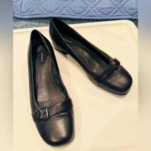 Crossed and borrow black 10 medium leather upper shoe